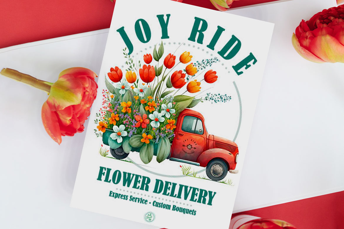 Let’s take a Joy Ride! Fun flower truck printable