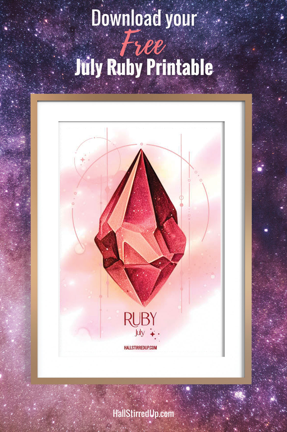 Radiant Ruby is July's Birthstone - with free printable