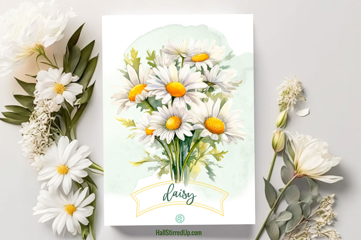 I love Daisies! Includes a pretty free printable