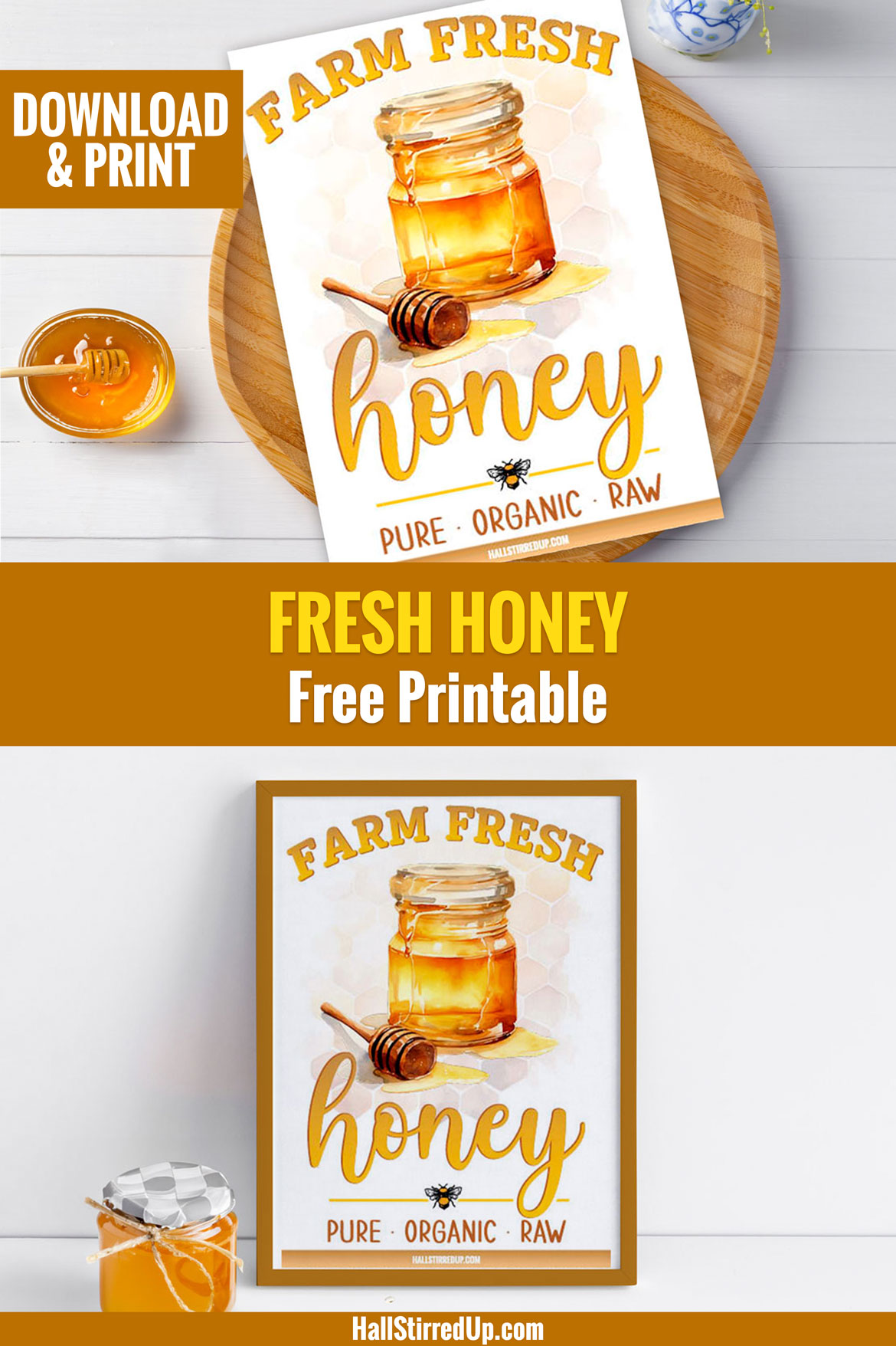 Farm fresh honey Download a free printable sign