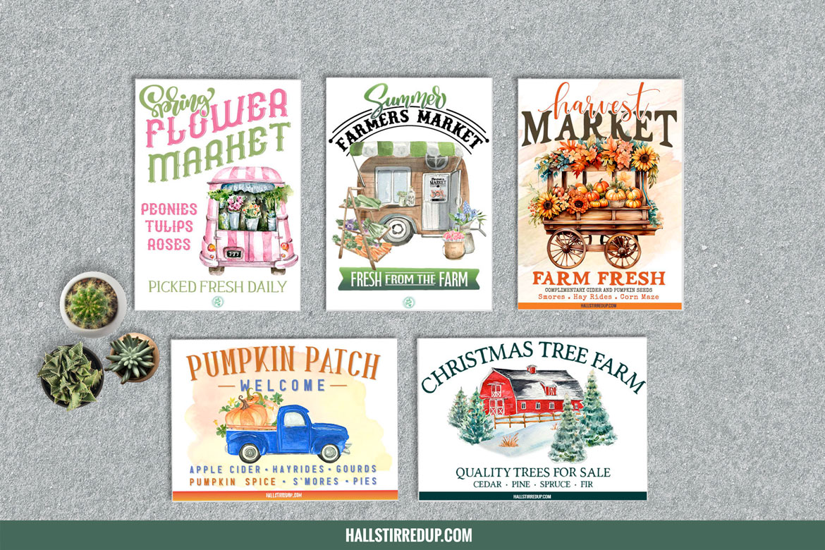 A market for every season! Fun decorative sign roundup