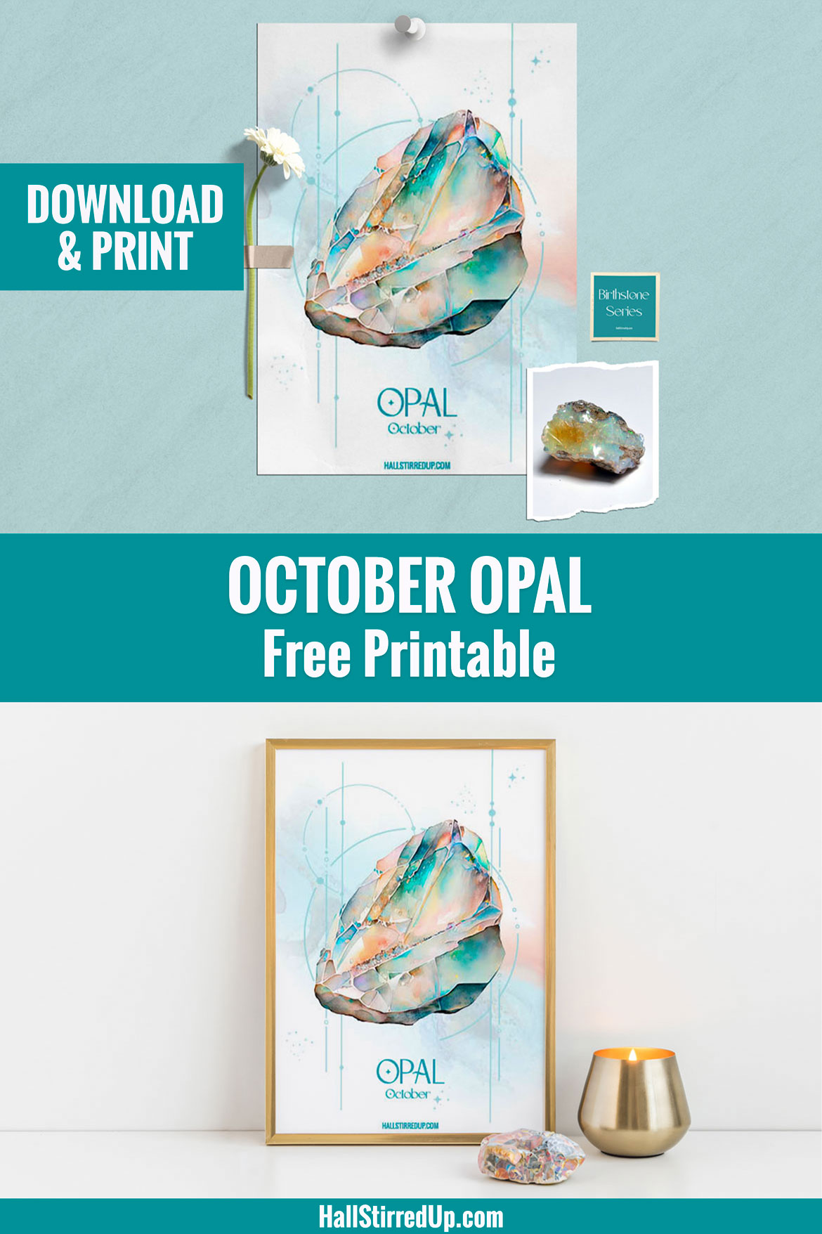 October's birthstone is the fascinating Opal - with printable