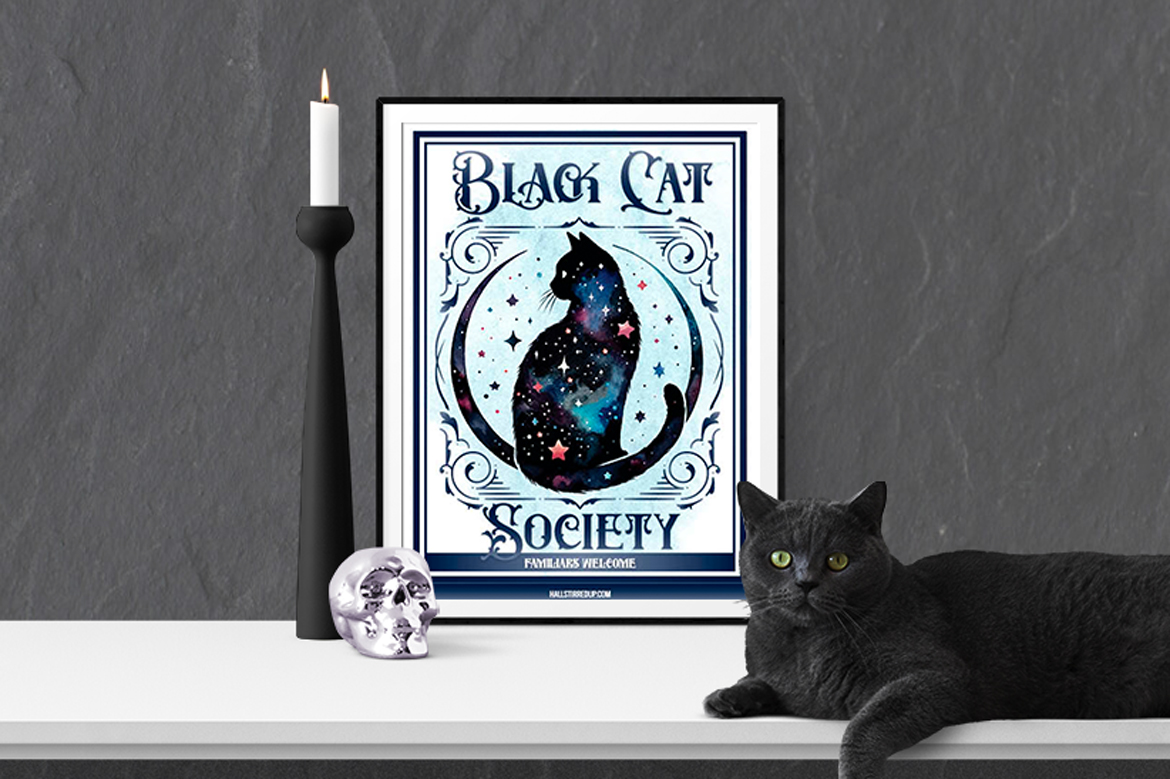 Celebrate Halloween with a free Black Cat Society printable