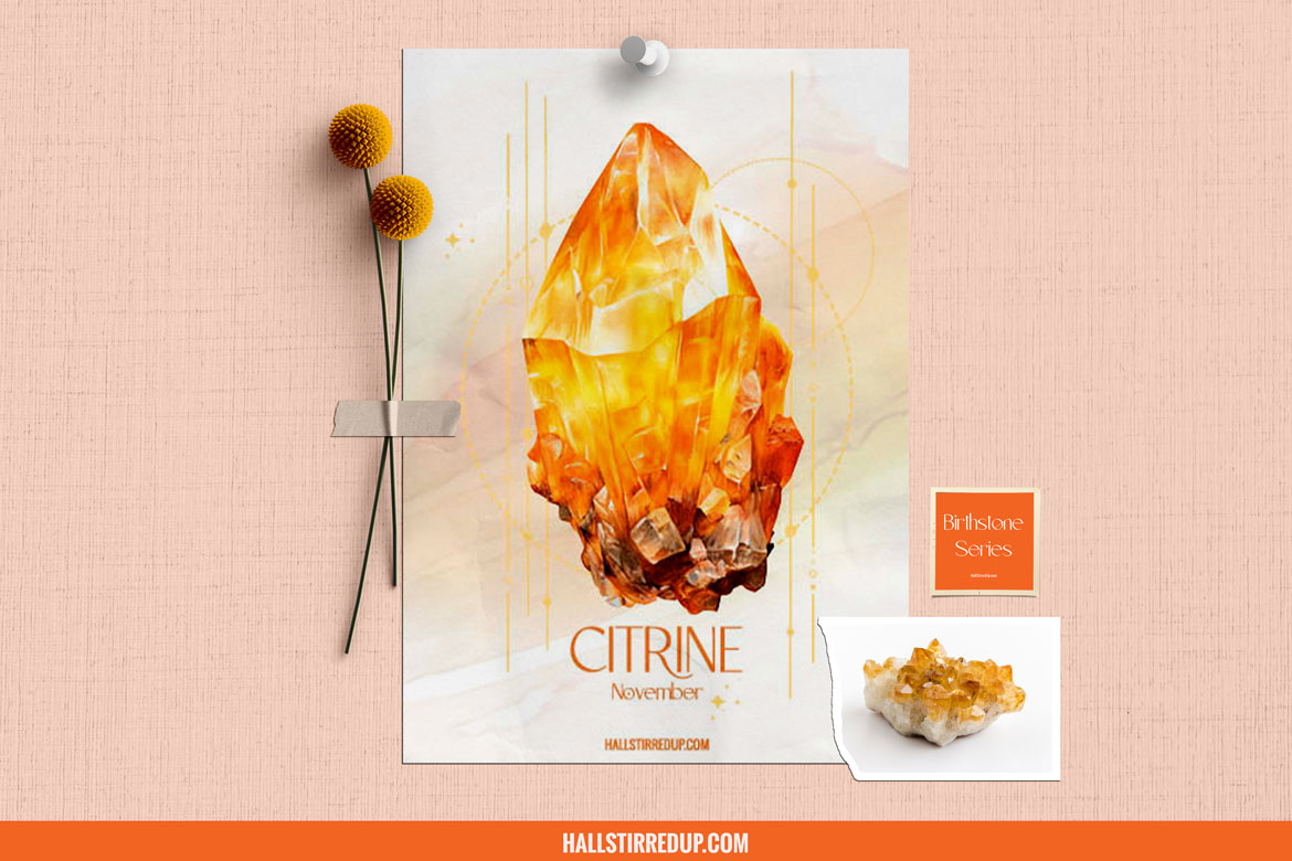 November’s birthstone is the beautiful Citrine – with free printable