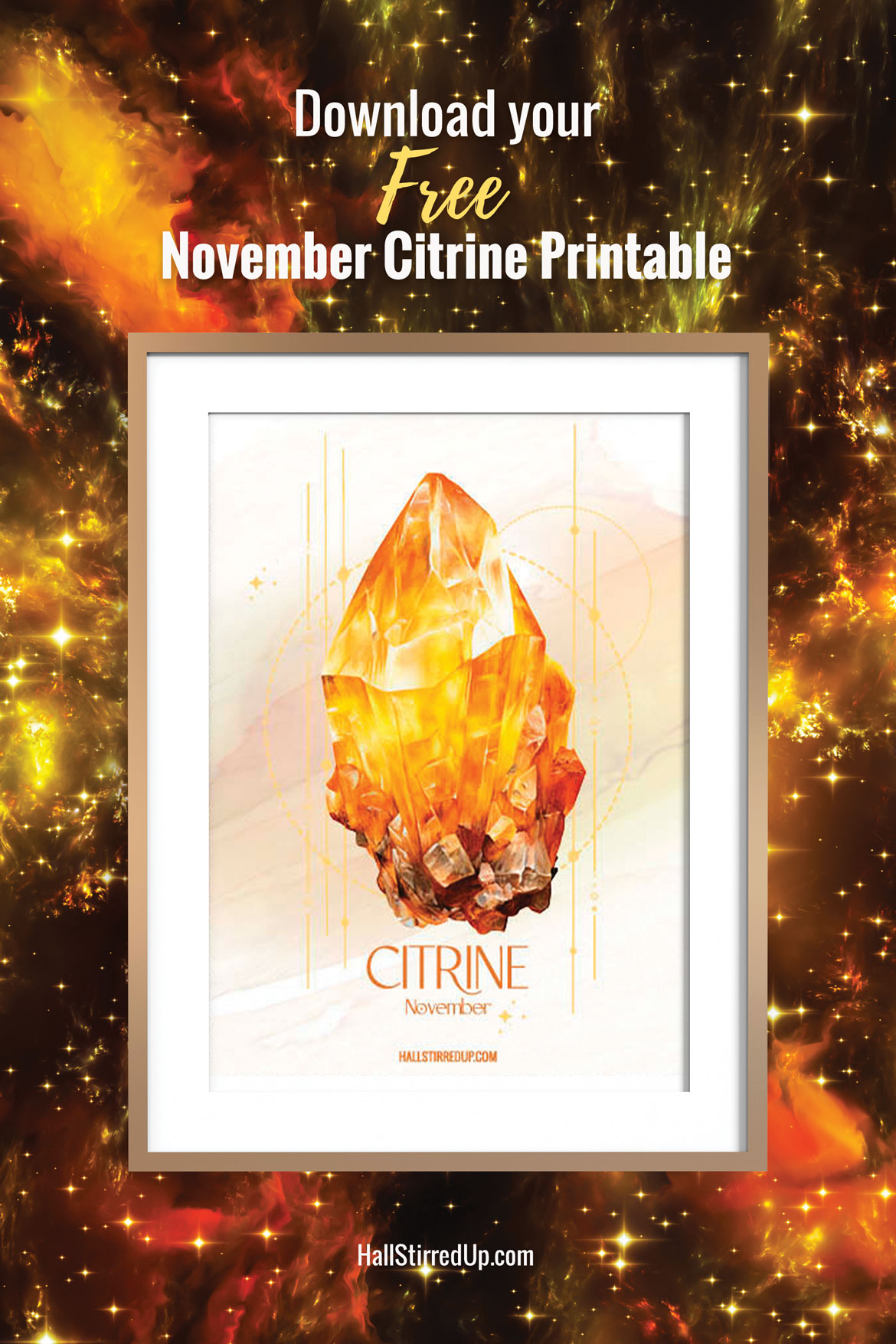 November's birthstone is the beautiful Citrine - with free printable