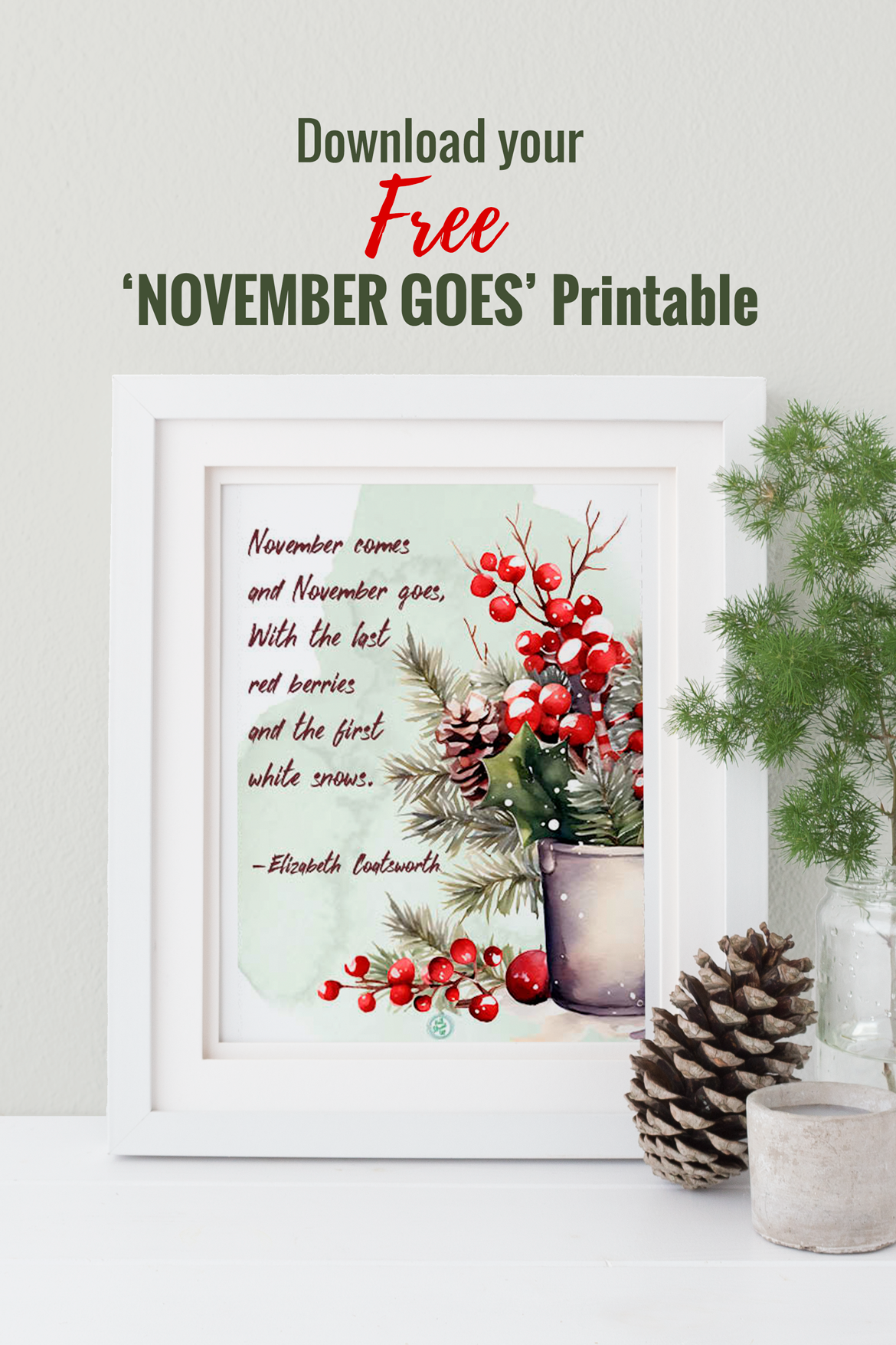 November comes and goes - download a free poetry printable