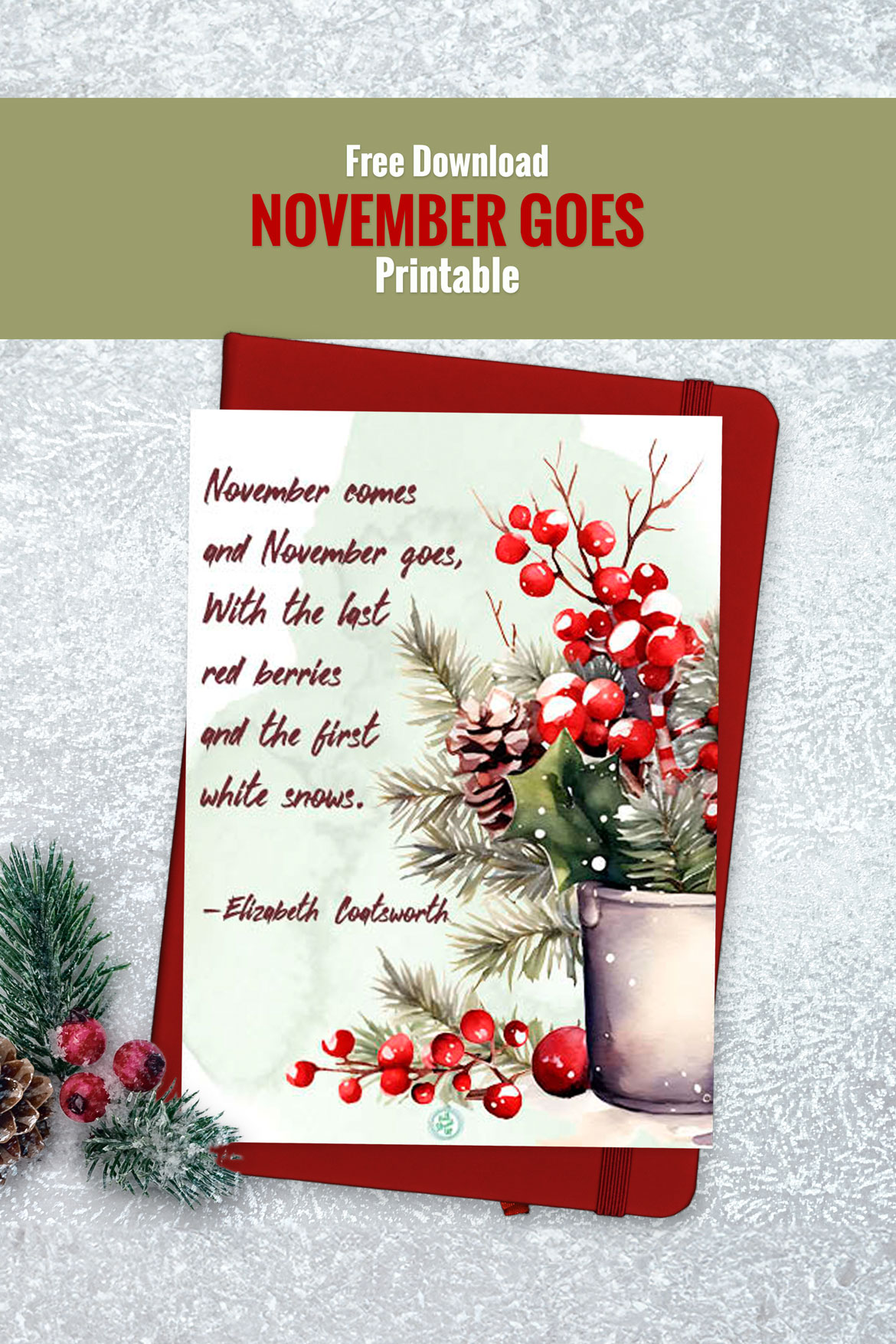 November comes and goes - download a free poetry printable