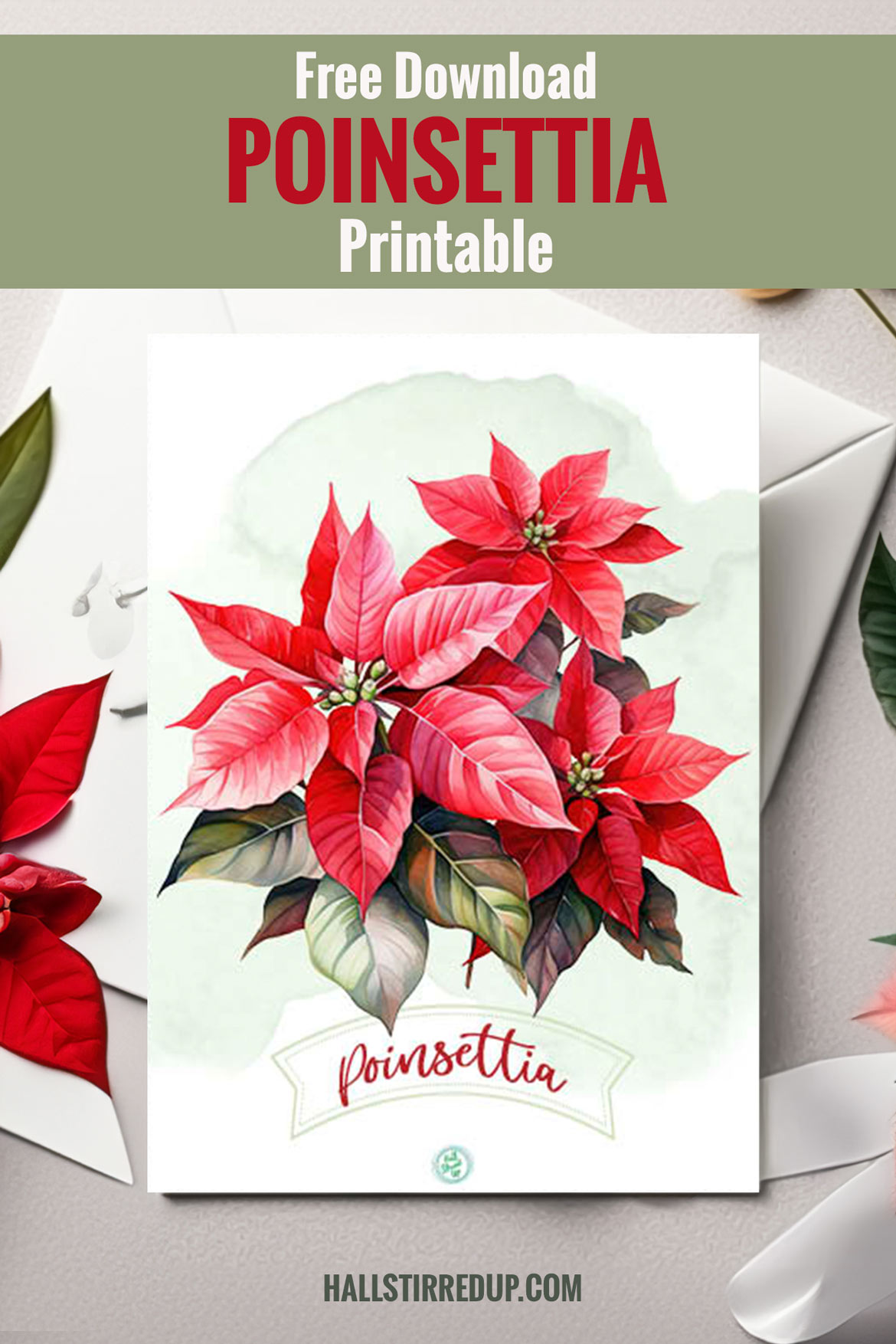 I love Poinsettias! Includes a free printable