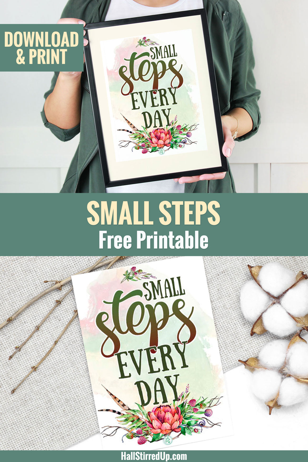 Taking small steps towards our big goals - Monthly Motivation includes printable