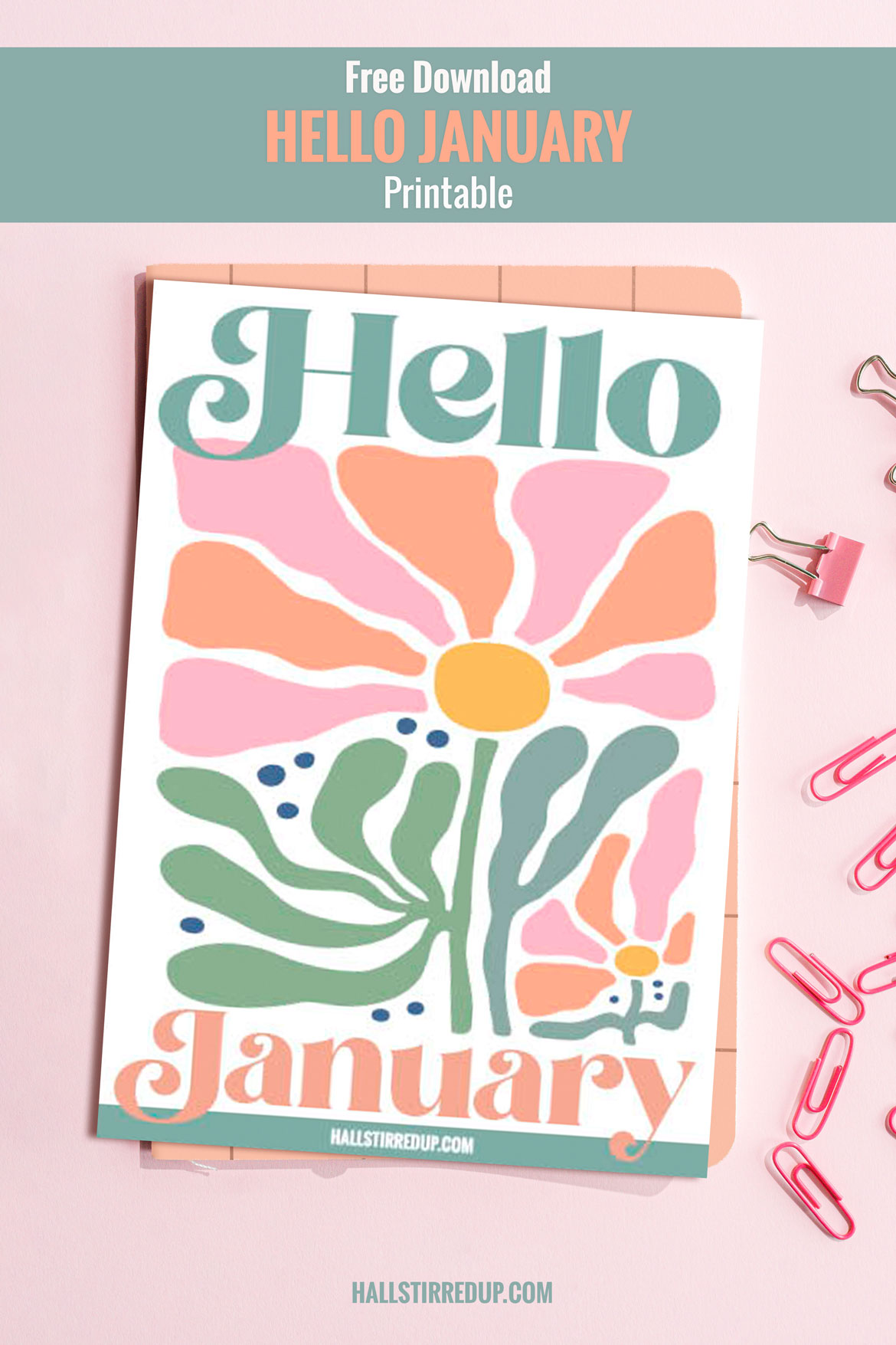 Say Hello to January with a free printable