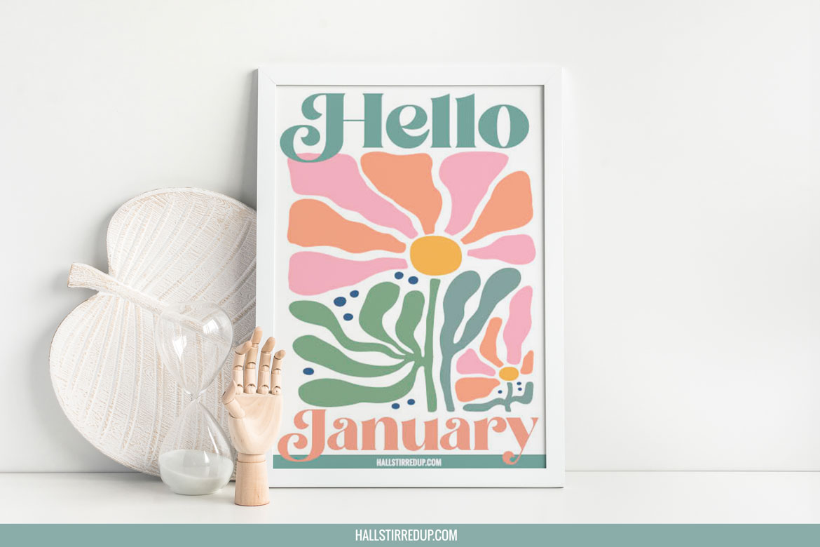 Say Hello to January with a free printable!