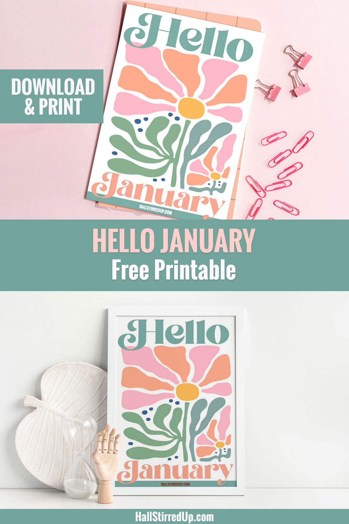 Say Hello to January with a free printable